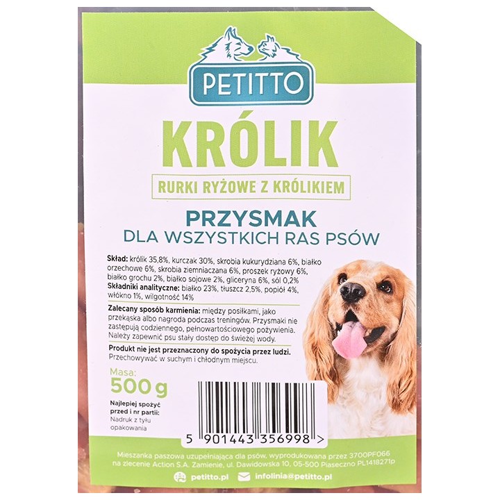 PETITTO Bastoncini con coniglio - snack per cani - 500g