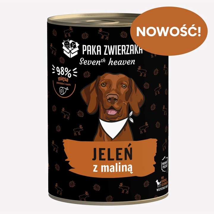 PAKA ZWIERZAKA Seventh Heaven Cervo con lamponi Mono - cibo umido per cani - 400g
