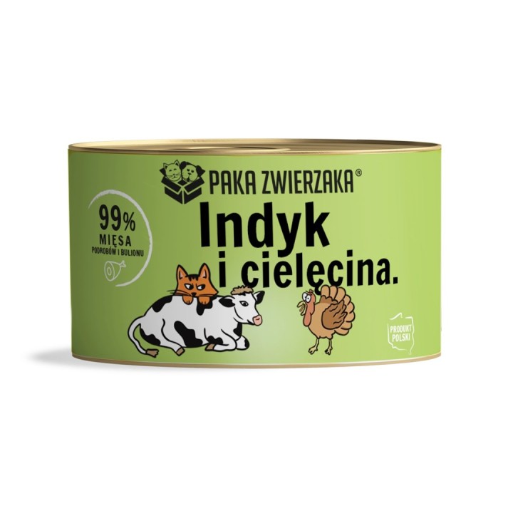 PAKA ZWIERZAKA Tacchino con vitello - cibo umido gatti - 200g