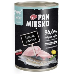 PAN MIĘSKO Pollo con merluzzo - cibo umido per gatti - 400g
