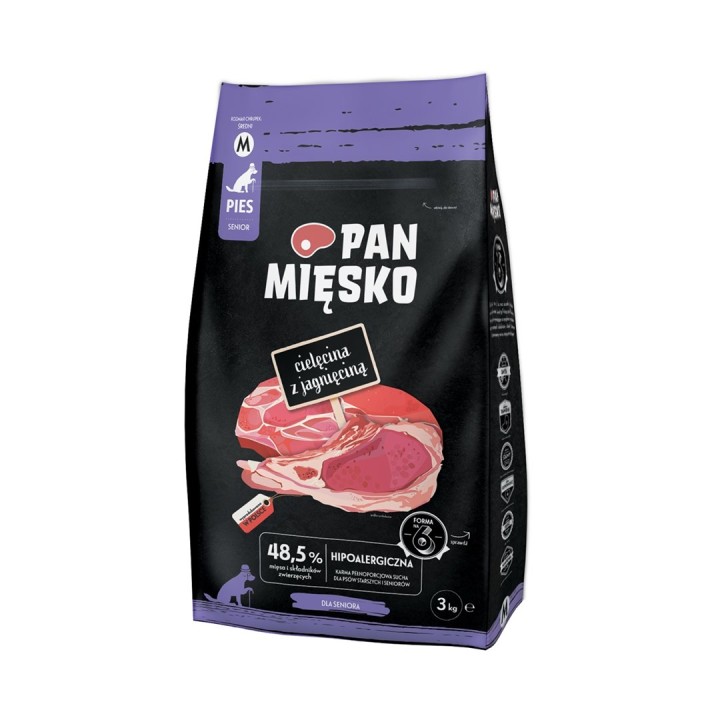 PAN MIĘSKO Vitello con agnello M - cibo secco per cani - 3kg