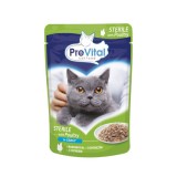 PREVITAL Cibo per gatti Sterile Pollame in salsa - Cibo umido per gatti - Bustina 100 g