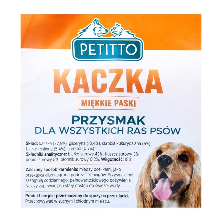 PETITTO Strisce morbide di anatra - snack per cani - 500 g