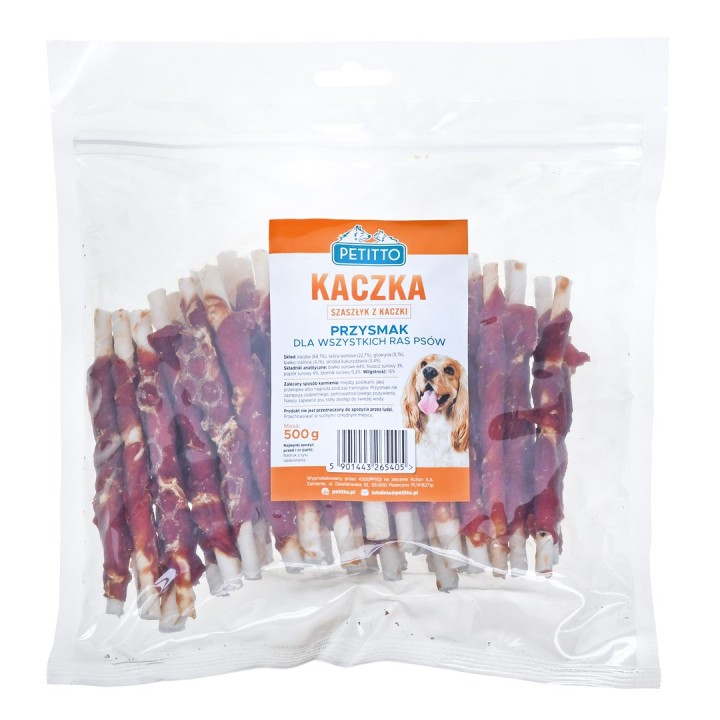 PETITTO Spiedino d'anatra - snack per cani - 500 g