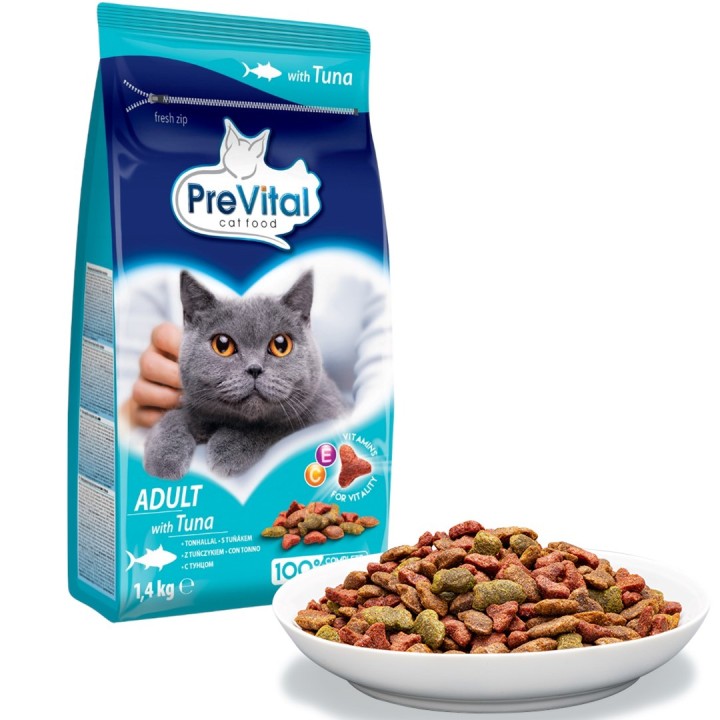 PREVITAL Adult tonno - cibo secco per gatti - 1 4kg