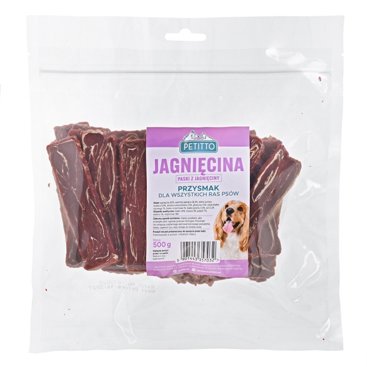 PETITTO Strisce agnello e merluzzo - snack per cani - 500g