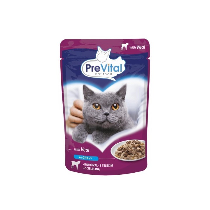 PREVITAL Vitello in salsa - cibo umido per gatti - 100g