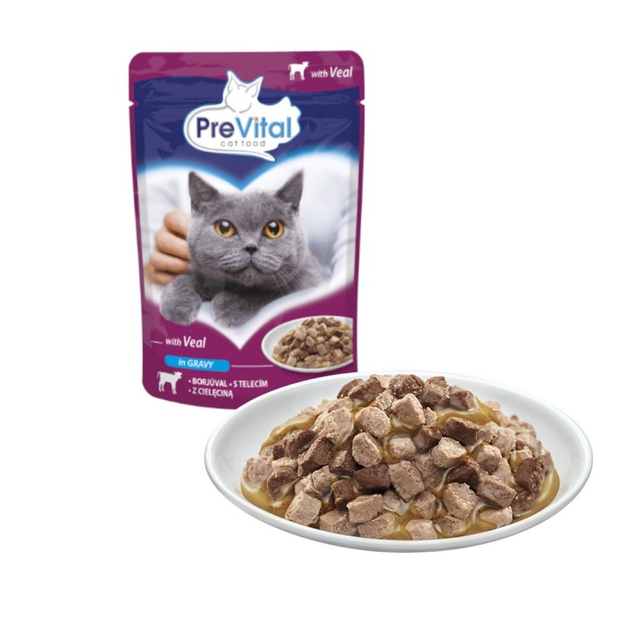 PREVITAL Vitello in salsa - cibo umido per gatti - 100g