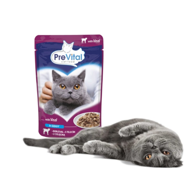 PREVITAL Vitello in salsa - cibo umido per gatti - 100g