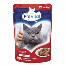 PREVITAL Manzo in gelatina - cibo umido per gatti - 100g
