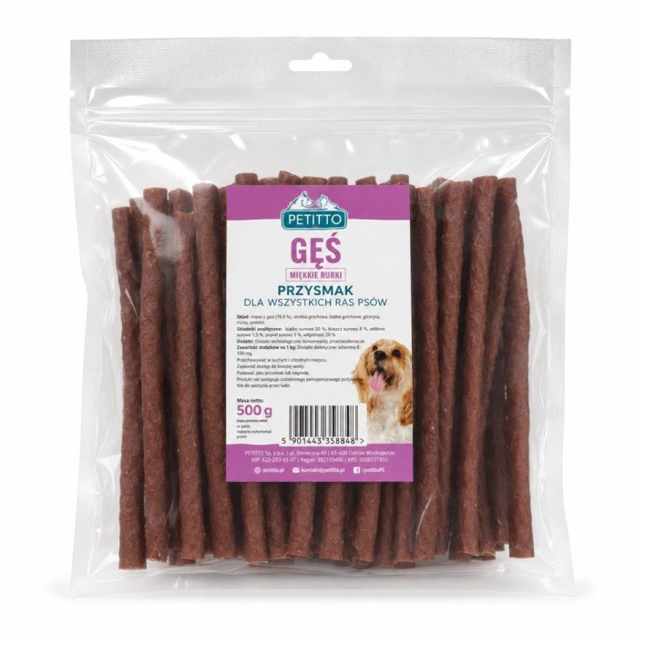 PETITTO Tubi morbidi di oca - snack per cani - 500g