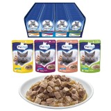 PREVITAL Cat Food Mix 4 Sapori Pollo Vitello Salmone Pollame - cibo umido per gatti – 96 x 100 g