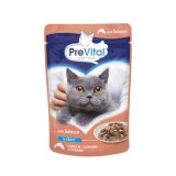 PREVITAL Cat Food Mix 4 Sapori Pollo Vitello Salmone Pollame - cibo umido per gatti – 96 x 100 g