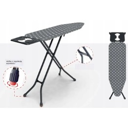 IRONING BOARD 120x38cm PROMIS PKD50 STAR solida con stabilità regolabile