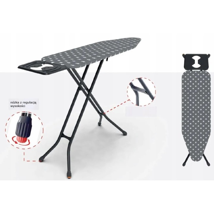 IRONING BOARD 120x38cm PROMIS PKD50 STAR solida con stabilità regolabile