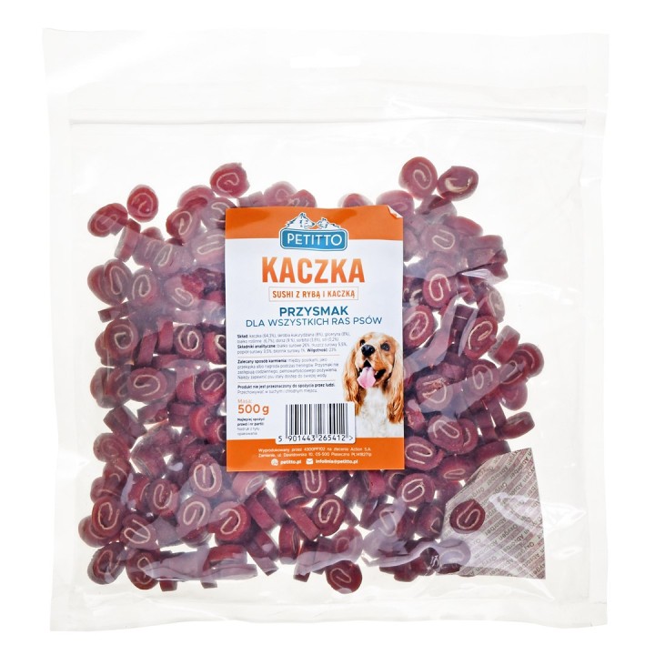 PETITTO Sushi con pesce e anatra - snack per cani - 500 g