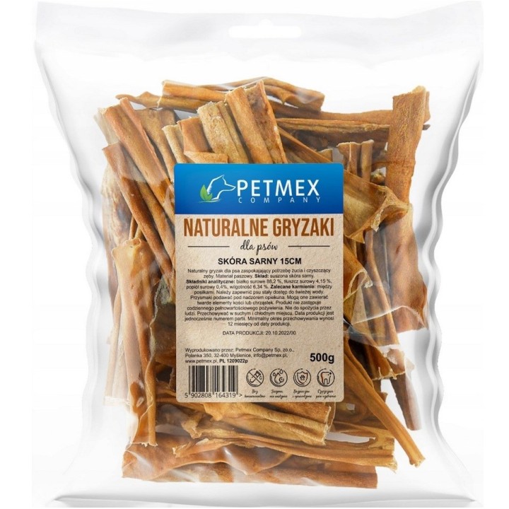 PETMEX pelle di cervo 15 cm - snack per cani - 500g