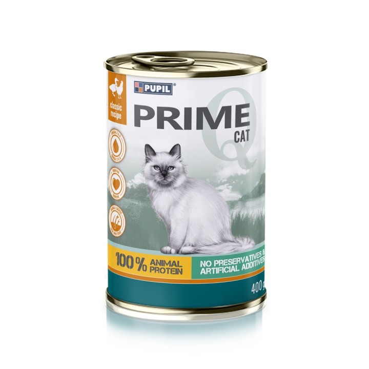 PUPIL Prime Ricco di pollo e anatra - cibo umido per gatti - 400g