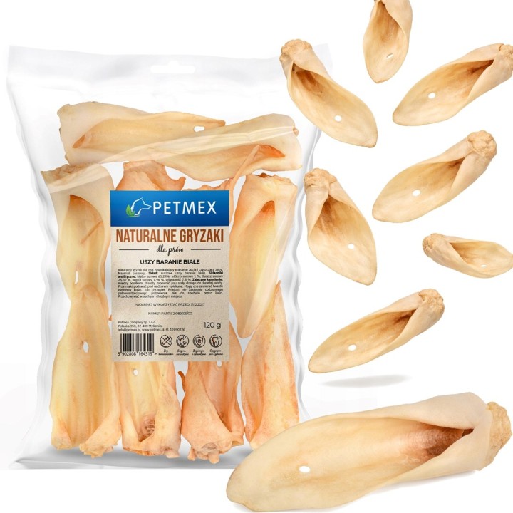 PETMEX Orecchia di pecora bianca Mono - snack per cani - 10 pz.