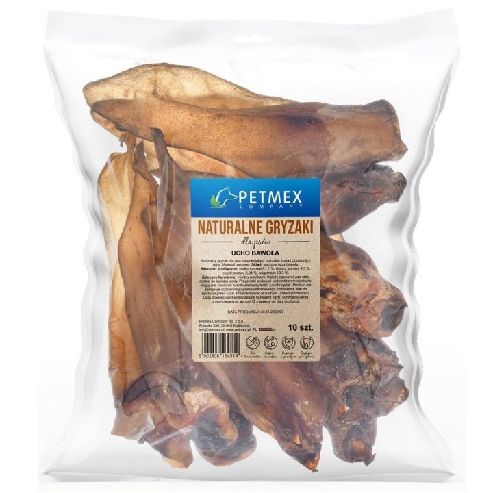 PETMEX Orecchio di bufalo con anello – snack per cani – 10pcs