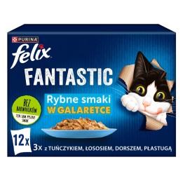 Felix Fantastic gusti di pesce in gelatina con tonno salmone merluzzo e passera di mare - (12x 85 g)
