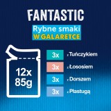 Felix Fantastic gusti di pesce in gelatina con tonno salmone merluzzo e passera di mare - (12x 85 g)
