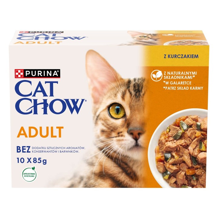 PURINA Cat Chow Pollo Zucchina - cibo umido per gatti - 10x85 g