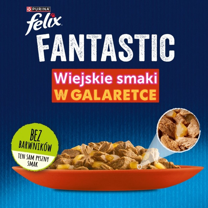 Felix Fantastic gusti campagna in gelatina - Cibo umido per gatti - 24x 85g