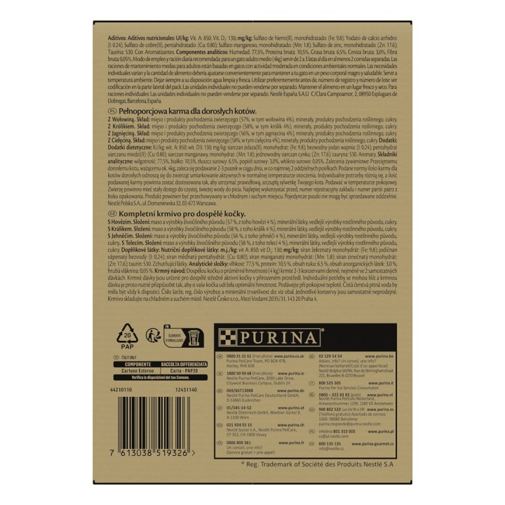 PURINA GOURMET GOLD Mus Mix 4 Gusti - cibo umido per gatti - 96x85g