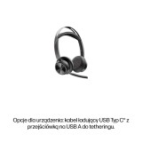 HP Poly Voyager Focus 2-M USB-C-C Cuffia USB-C/A Adattatore Stand di ricarica