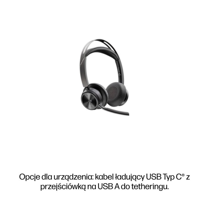 HP Poly Voyager Focus 2-M USB-C-C Cuffia USB-C/A Adattatore Stand di ricarica