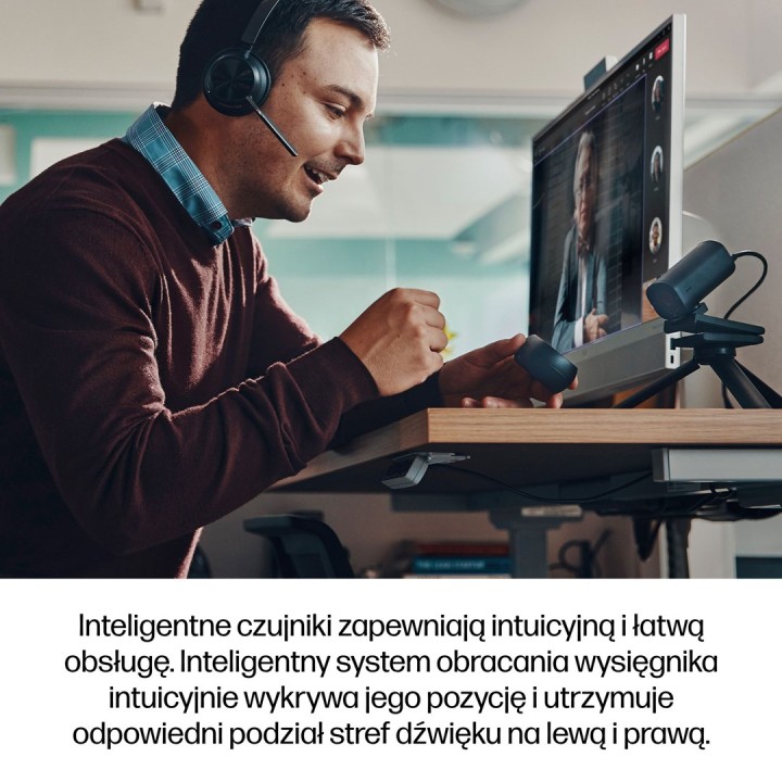 HP Poly Voyager Focus 2-M USB-C-C Cuffia USB-C/A Adattatore Stand di ricarica