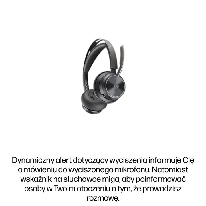 HP Poly Voyager Focus 2-M USB-C-C Cuffia USB-C/A Adattatore Stand di ricarica