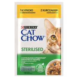 PURINA Cat Chow Sterilised Gig Pollo con melanzana - cibo umido per gatti 85 g