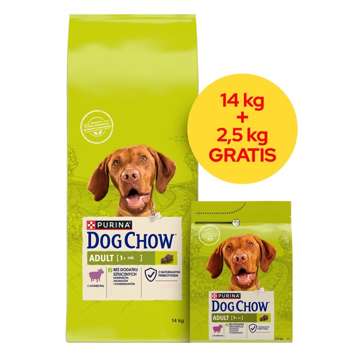 PURINA Dog Chow Adult Agnello - cibo secco per cani - 14 + 2 5kg