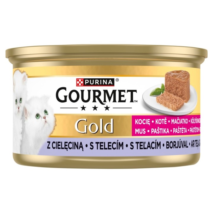PURINA Gourmet Gold Kitten Mousse di vitello - cibo umido per gatti - 85g