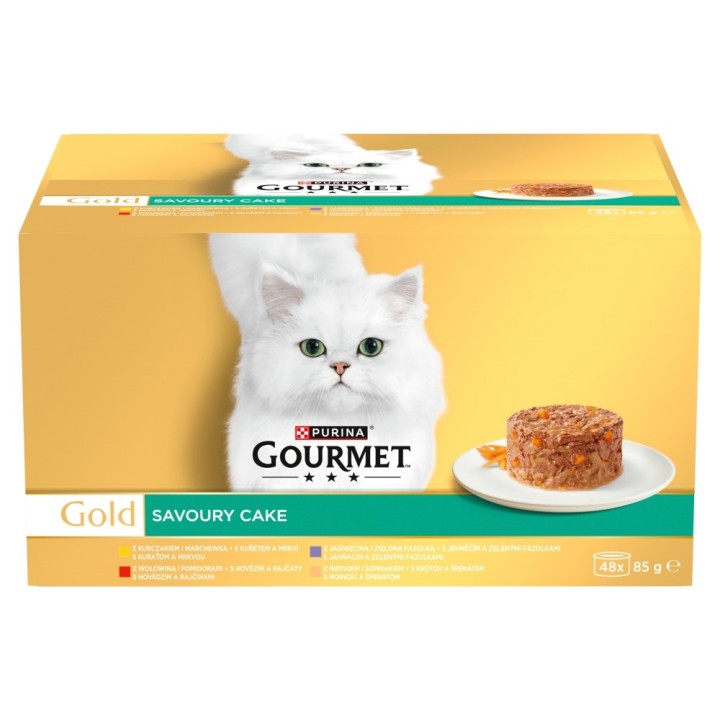 PURINA Gourmet Gold Tortino saporito - cibo umido per gatti - 48x85g
