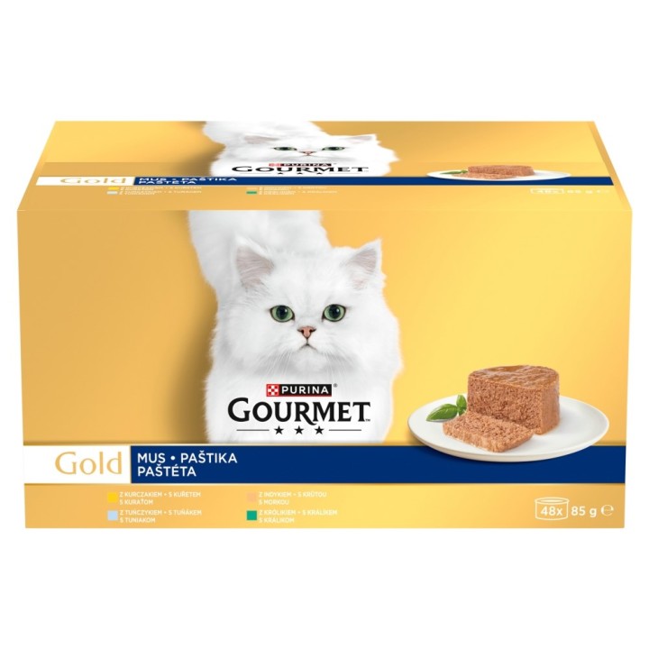 PURINA Gourmet Gold Mousse - cibo umido per gatti - 48x85g