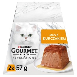 PURINA Gourmet Revelations Mousse con pollo in salsa - cibo umido per gatti - 2x57g