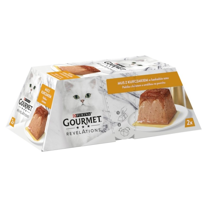 PURINA Gourmet Revelations Mousse con pollo in salsa - cibo umido per gatti - 2x57g