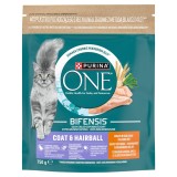 PURINA One Bifensis Coat & Hairball Ricco di pollo - cibo secco per gatti - 750g