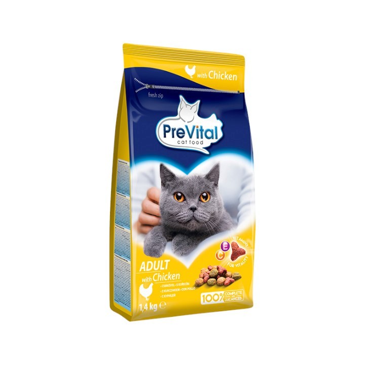 PREVITAL Cibo per gatti Adult con pollo - Cibo secco per gatti - 1.4 kg