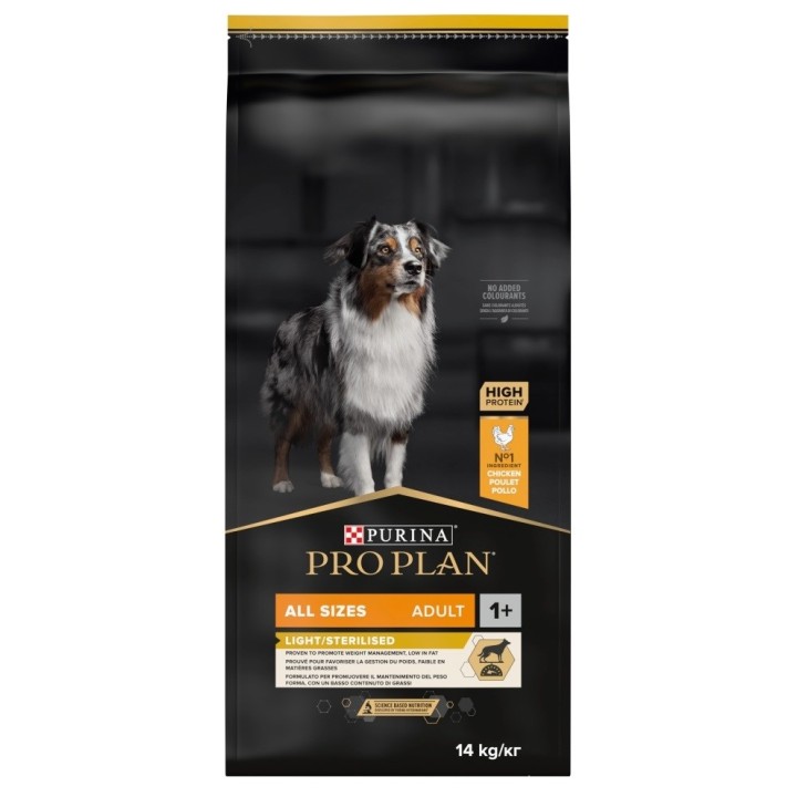 PURINA Pro Plan Light Sterilised All Sizes Adult - cibo secco per cani - 14kg