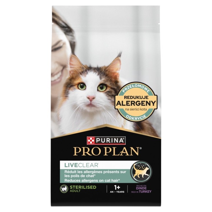 PURINA Pro Plan LiveClear Sterilised Ricco di tacchino - cibo secco per gatti - 2 8kg