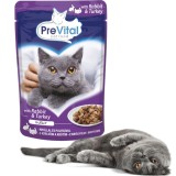 PREVITAL Tacchino e coniglio in gelatina - cibo umido per gatti - 100g