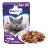PREVITAL Tacchino e coniglio in gelatina - cibo umido per gatti - 100g