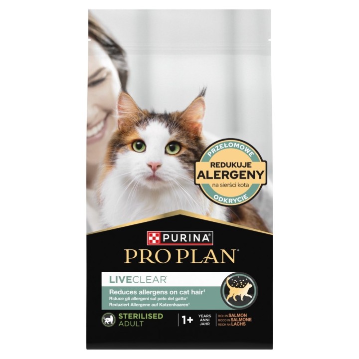 PURINA Pro Plan LiveClear Sterilised Ricco di salmone - cibo secco per gatti - 1 4kg