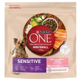 PURINA One Sensitive Mini/Small Salmone con riso - cibo secco per cani - 1 5kg