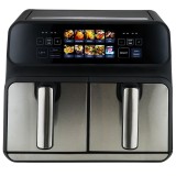 ProfiCook PC-FR 1287 H Friggitrice ad aria calda doppia 8 L Da banco 2200 W Nero Acciaio inox