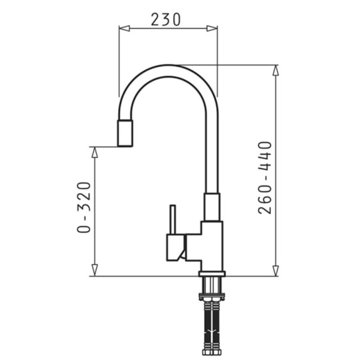 Miscelatore da cucina PYRAMIS FLESSI edizione nera
